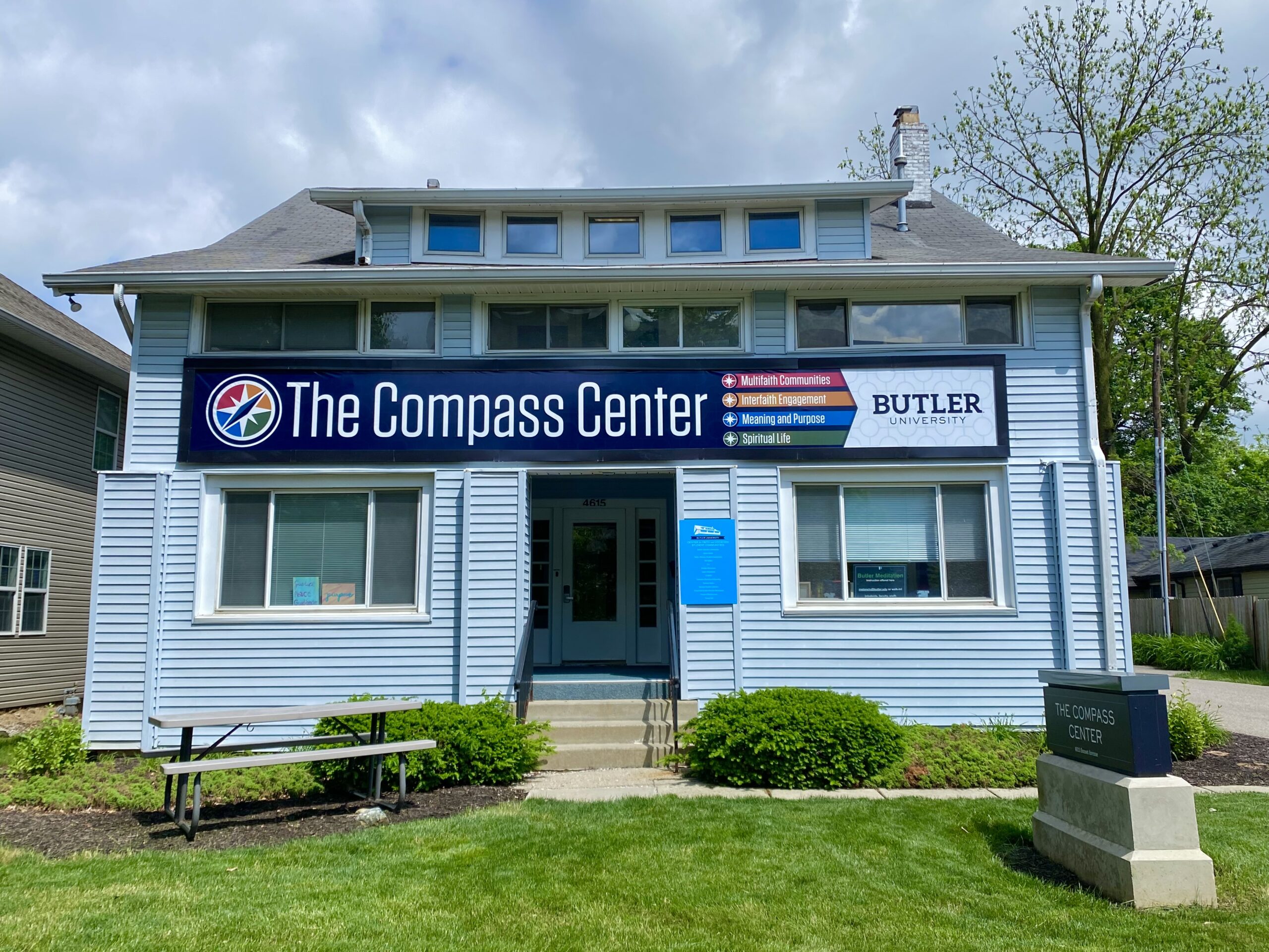 The exterior of the Compass Center building