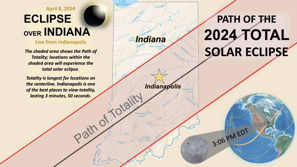 April 8 2024 Eclipse Path Indiana Cities Adorne Lilian